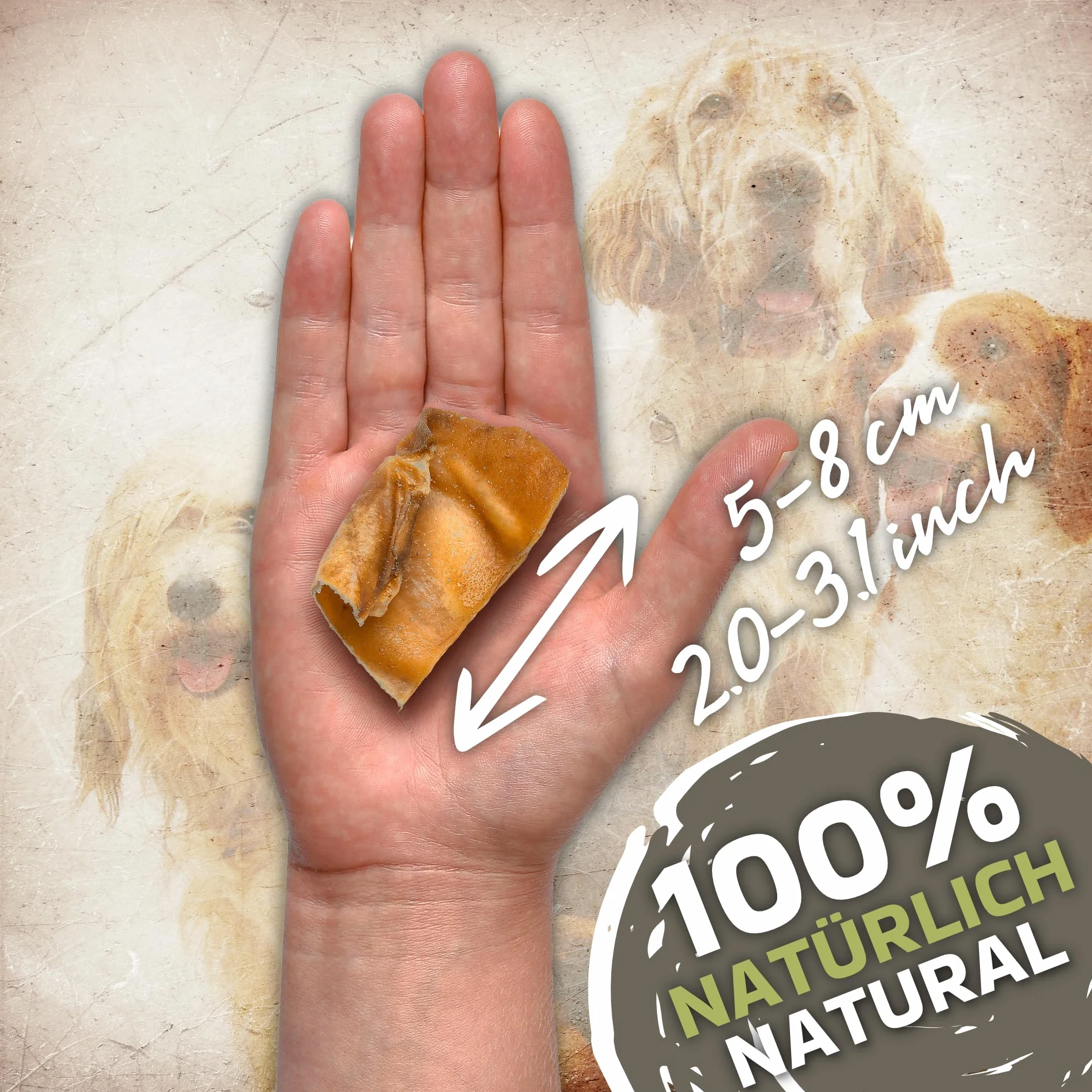 Orejas de cerdo cortadas para perros, 1 kg (aprox. 43 – 48 unidades) | Orejas de cerdo secas enteras | 100% natural | Diversión masticable duradera | Sin cereales | Ideal para perros pequeños y