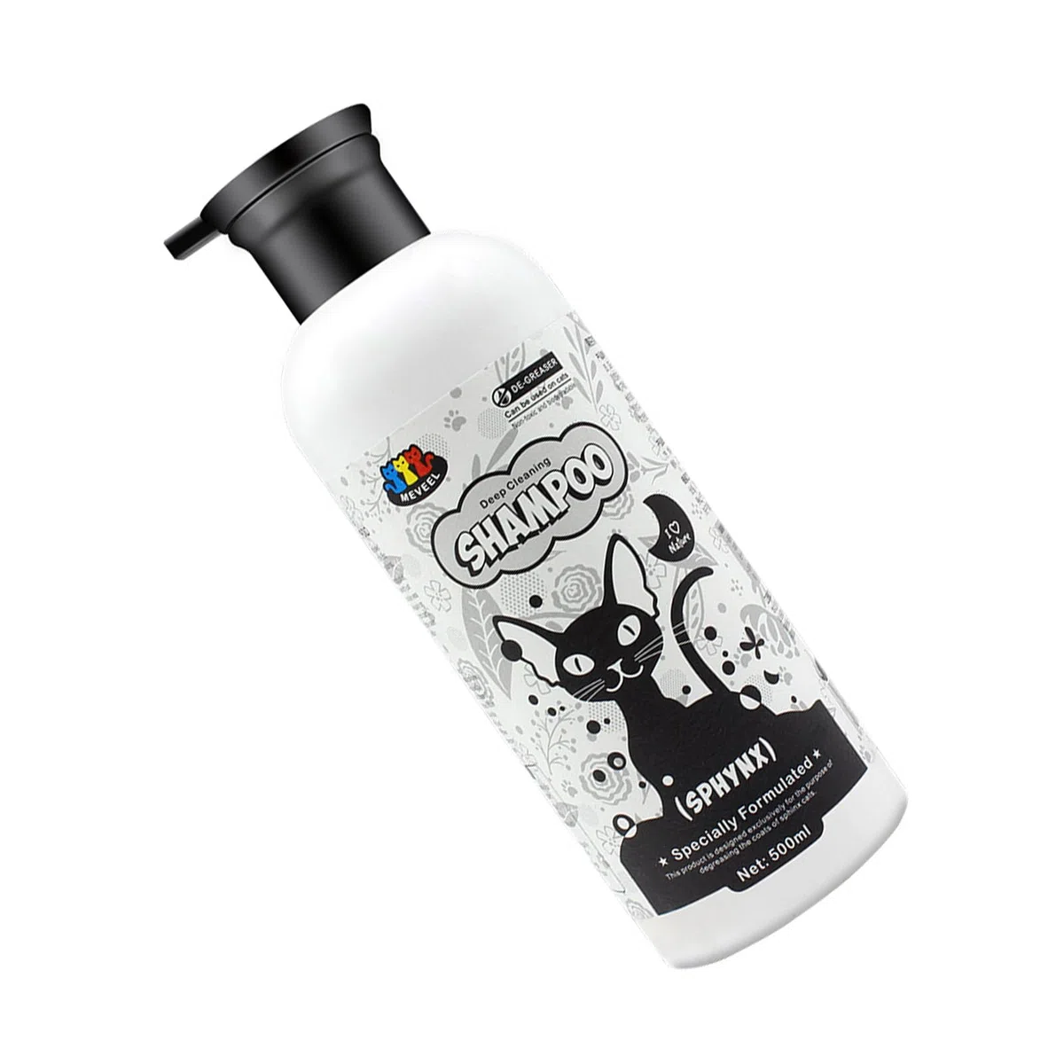 Champú de cuidado profesional para gatos sin pelo, 500 ml, perfecto para propietarios de mascotas, salones, champú para gatos, champú de limpieza profunda, accesorios de baño para mascotas para