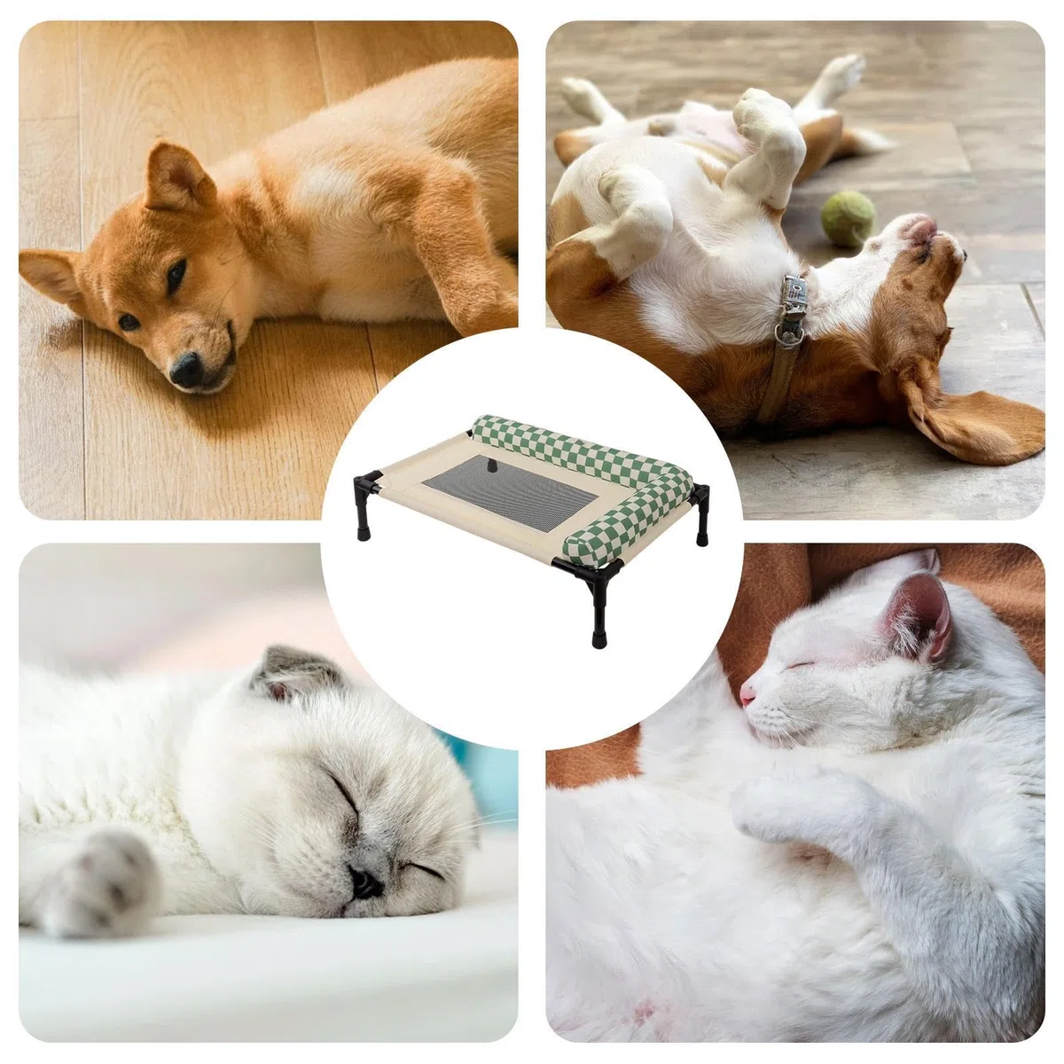 Cama Elevada para Perros - Suministros Refrescantes Y Transpirables Para Mascotas - Cama para Perros de Exterior Antideslizante | Para Cachorros, Gatos, Patio, Césped, Playa, Camping, Hogar,