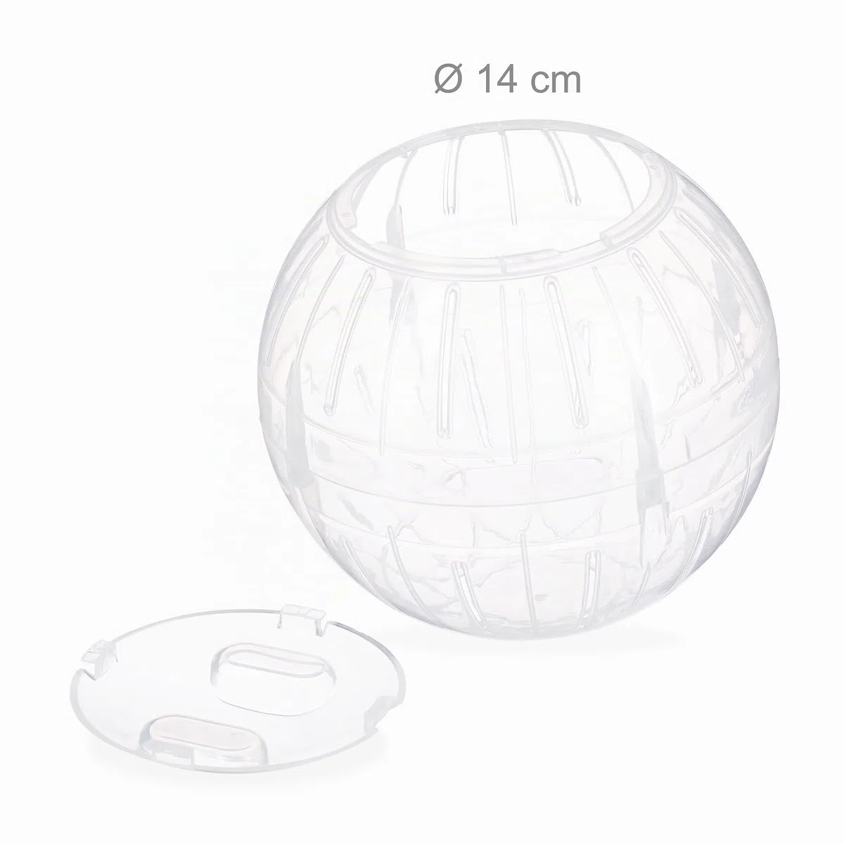 Relaxdays Bola Hámster Juguete para Roedores, Plástico Transparente, 14 cm