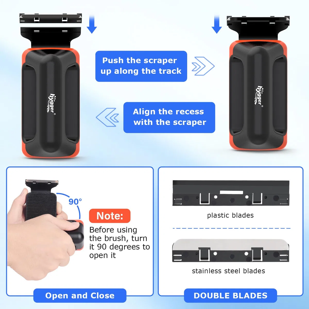 Hygger Limpiador Magnético para Acuario, Cepillo Limpieza Acuario, Aquarium Magnetic Glass Cleaner con Raspador Extraíble for Freshwater and Saltwater Aquariums(M)