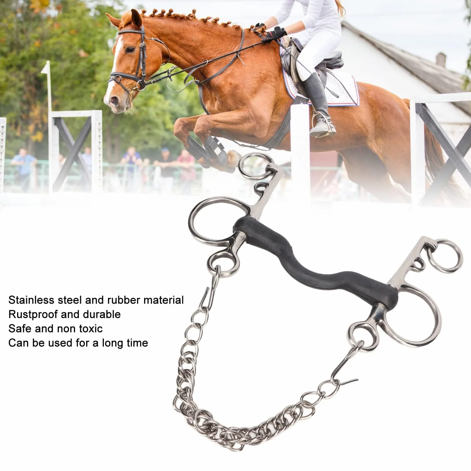 Filete De Boca De Caballo, Rodillo De Boca Para Masticar Caballo De Acero Inoxidable, Filete De Boca De Caballo Para Accesorios De Caballo(135mm)