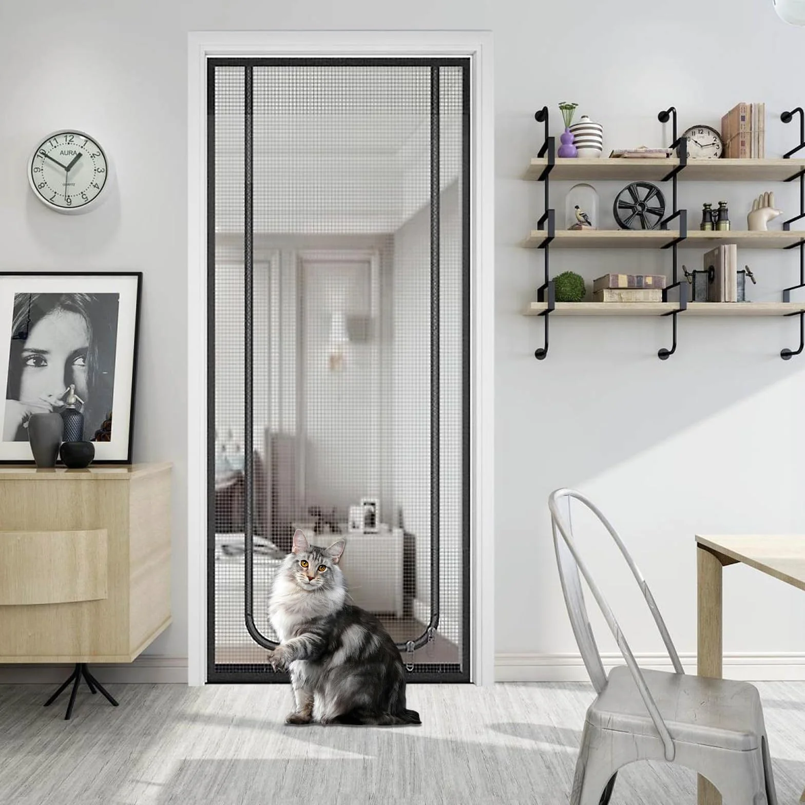 Rejilla para Gatos y Puerta de Balcón - Malla Segura para Mascotas en Salón, Dormitorio, Cocina y Terraza - Resistente y Gruesa para Evitar Escapes (80 x 200)