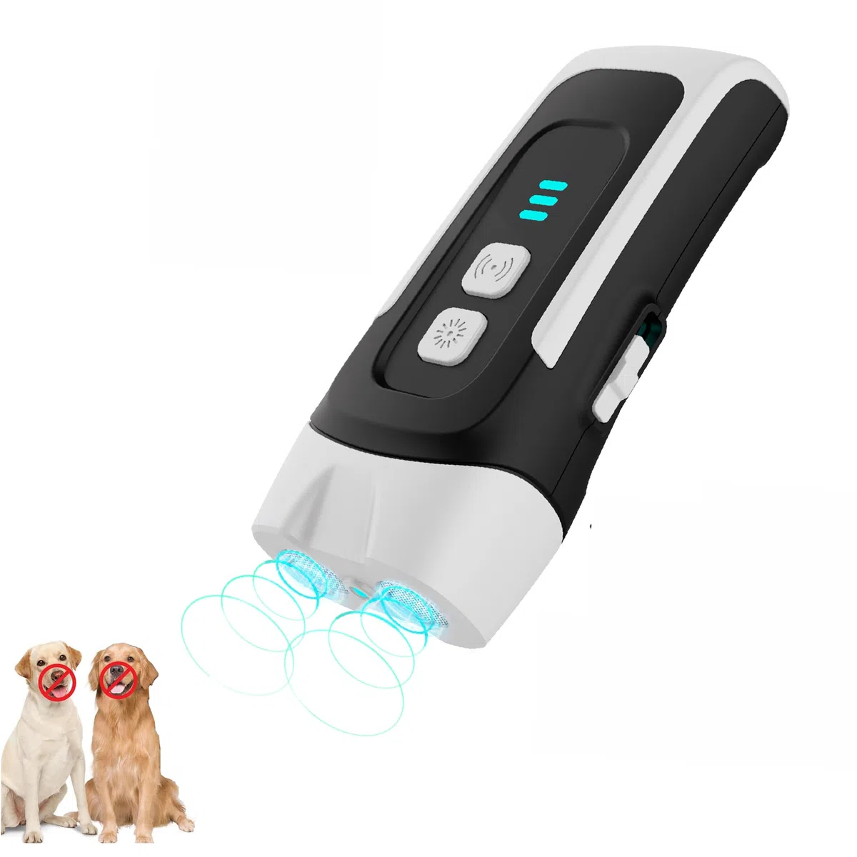 Antiladridos para perros, portátil ultrasónico para perros, ultrasonidos antiladridos luz LED, frecuencia ajustable anti aboiement pour chien para perros grandes, medianos pequeños, perros