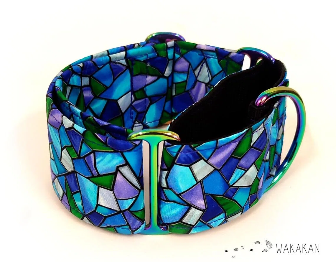 Collar Martingale Para Perro: Stained Glass, Hecho a Mano en España por Wakakán