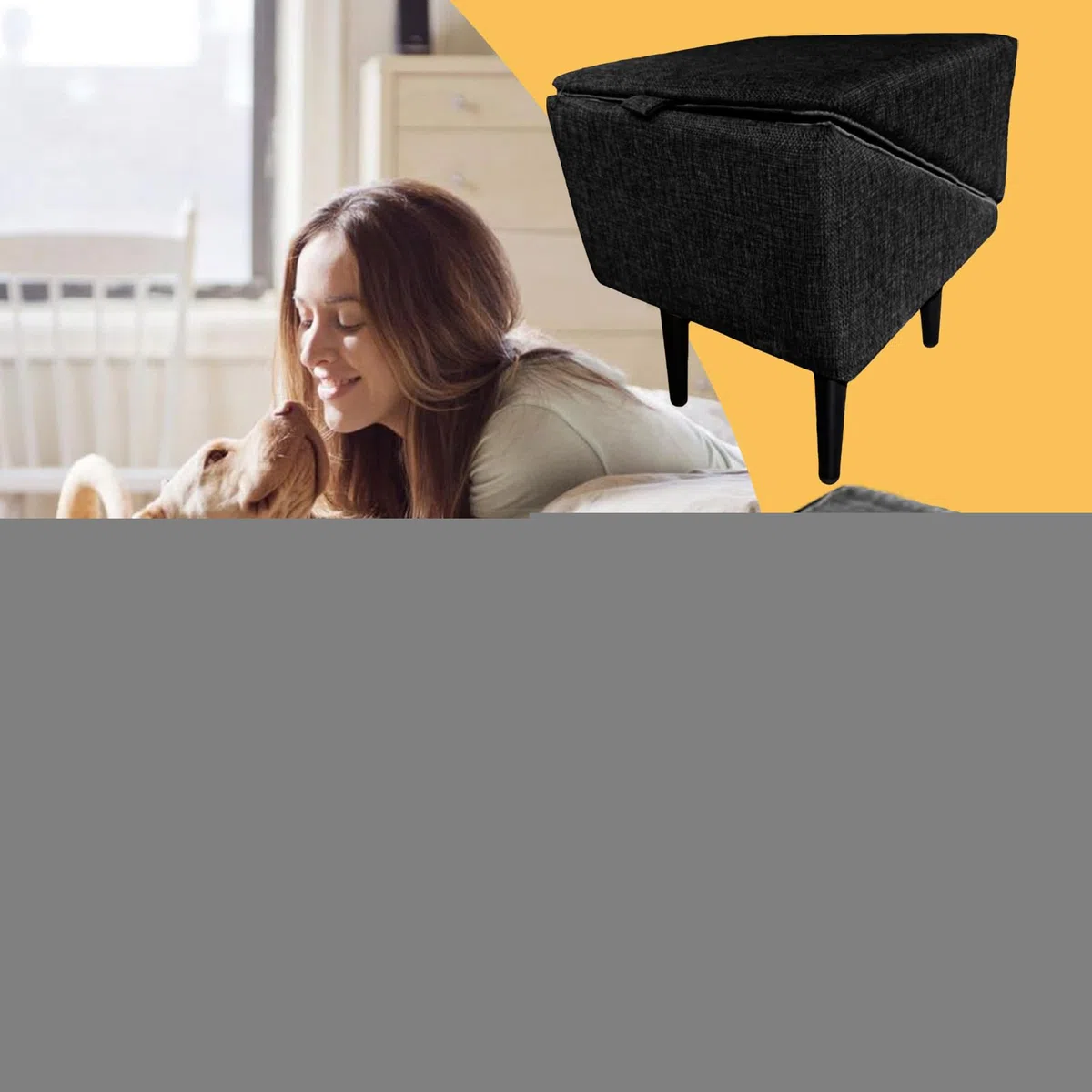 Rampa Otomana Dividida para Perros, Escalones para Sofá Cama, Escalera Plegable para Gatos, Sofás y Sillas para Perros, Diseño Antideslizante, Escalera Portátil para Mascotas Puf con Asiento Acolchado
