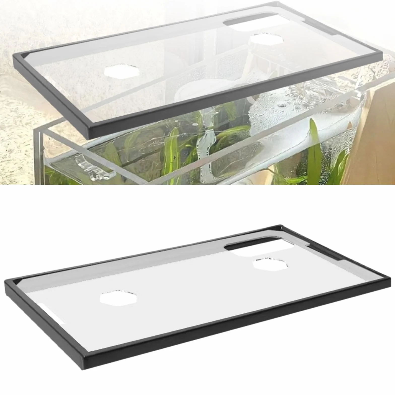 F Fityle Tapa para pecera, Cubierta para con, Resistente y Transparente, Evita Que, instalación rápida con Orificios de