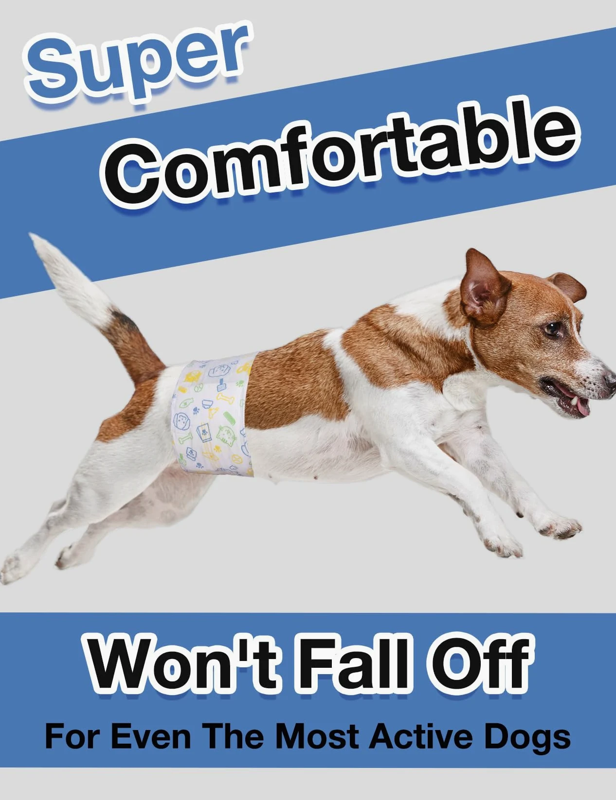 Dono pañales Perros Macho Desechables, 48 Unidades, Pañales para Perros, Super Absorbente a Prueba de Fugas, Vientre envolturas, Incontinencia, S (30-48 cm)