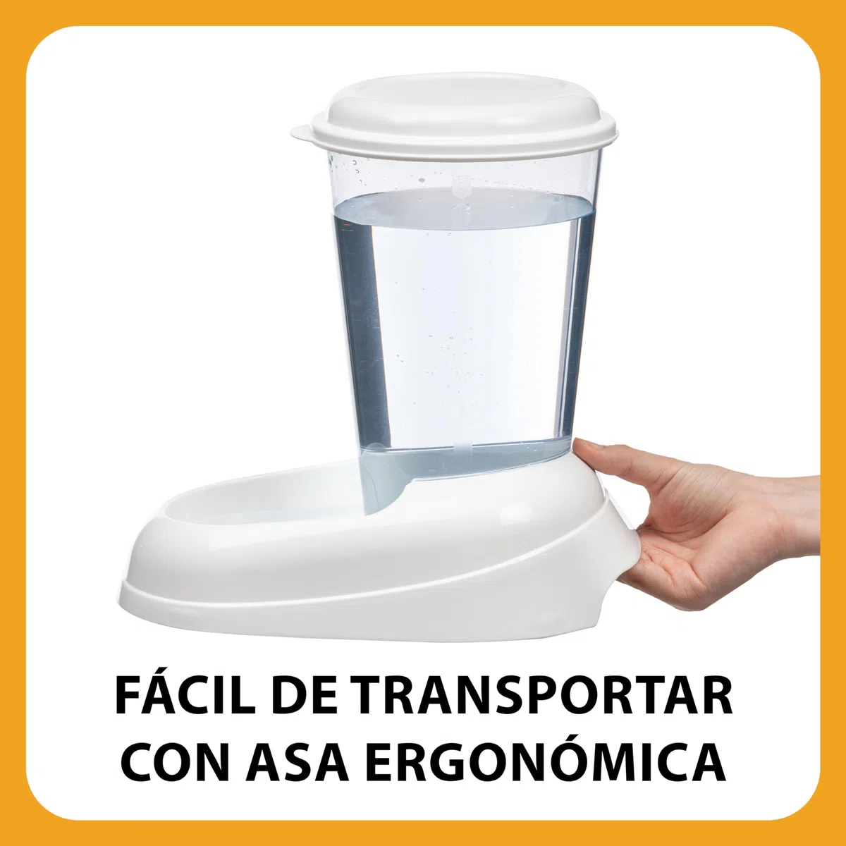 Ferplast Dispensador de Agua para Perro y Gato Nadir Drinker 3 litros para Perro pequeños y medianos, Fondo Antideslizante, 29,2 x 20,2 x h 28,8 cm Blanco