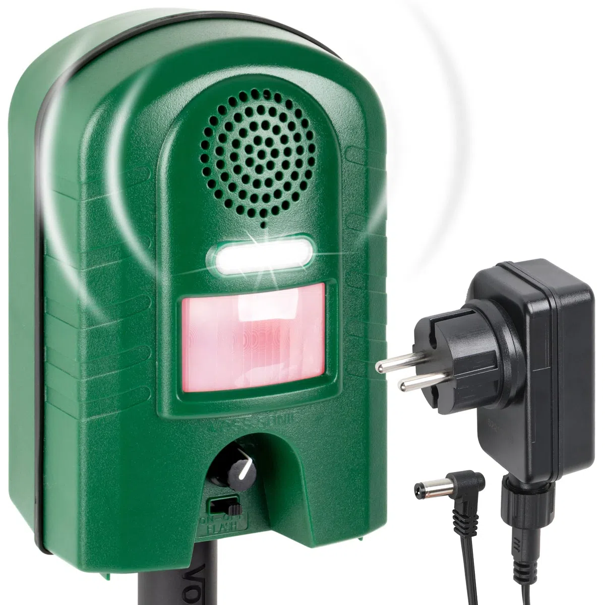 VOSS.sonic Repelente ahuyentador de Animales 2800, espanta Gatos, Perros, martas con ultrasonido con Luz Intermitente