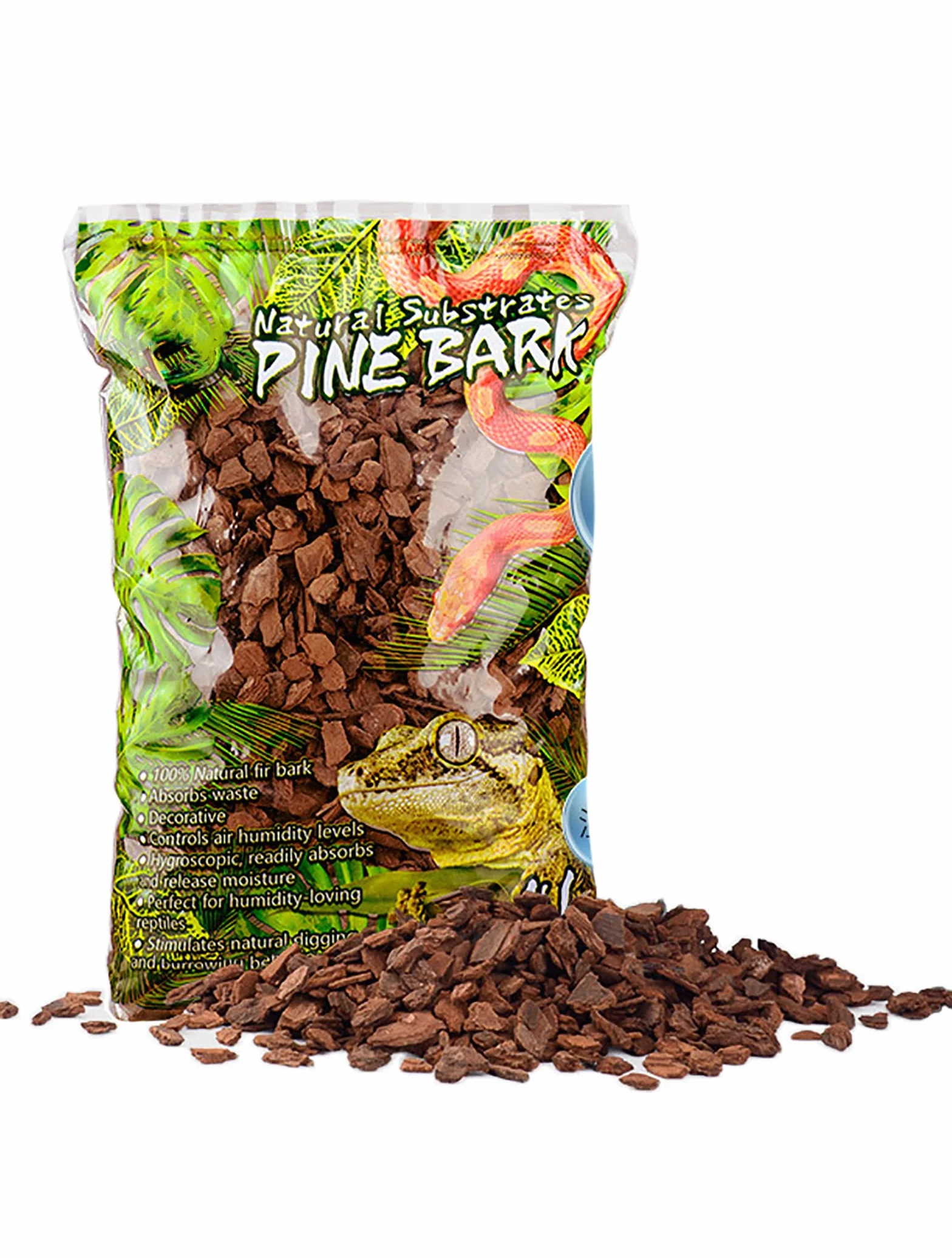 WANGCL Reptiles de corteza de pino terrario marrón pino chips piezas regula la humedad dentro del terrario proporciona refugio ayuda en la cría