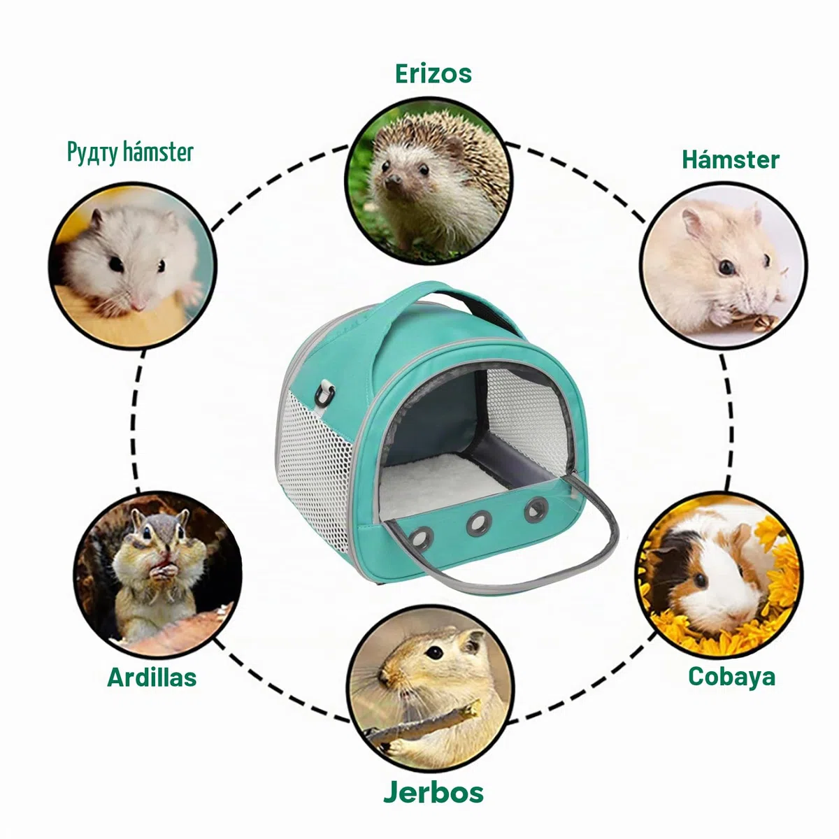 Bolsa para mascotas pequeñas, bolsa portátil para cobayas, bolsa transparente para el transporte de hámsteres, para pájaros, ratas, cobayas, ardillas