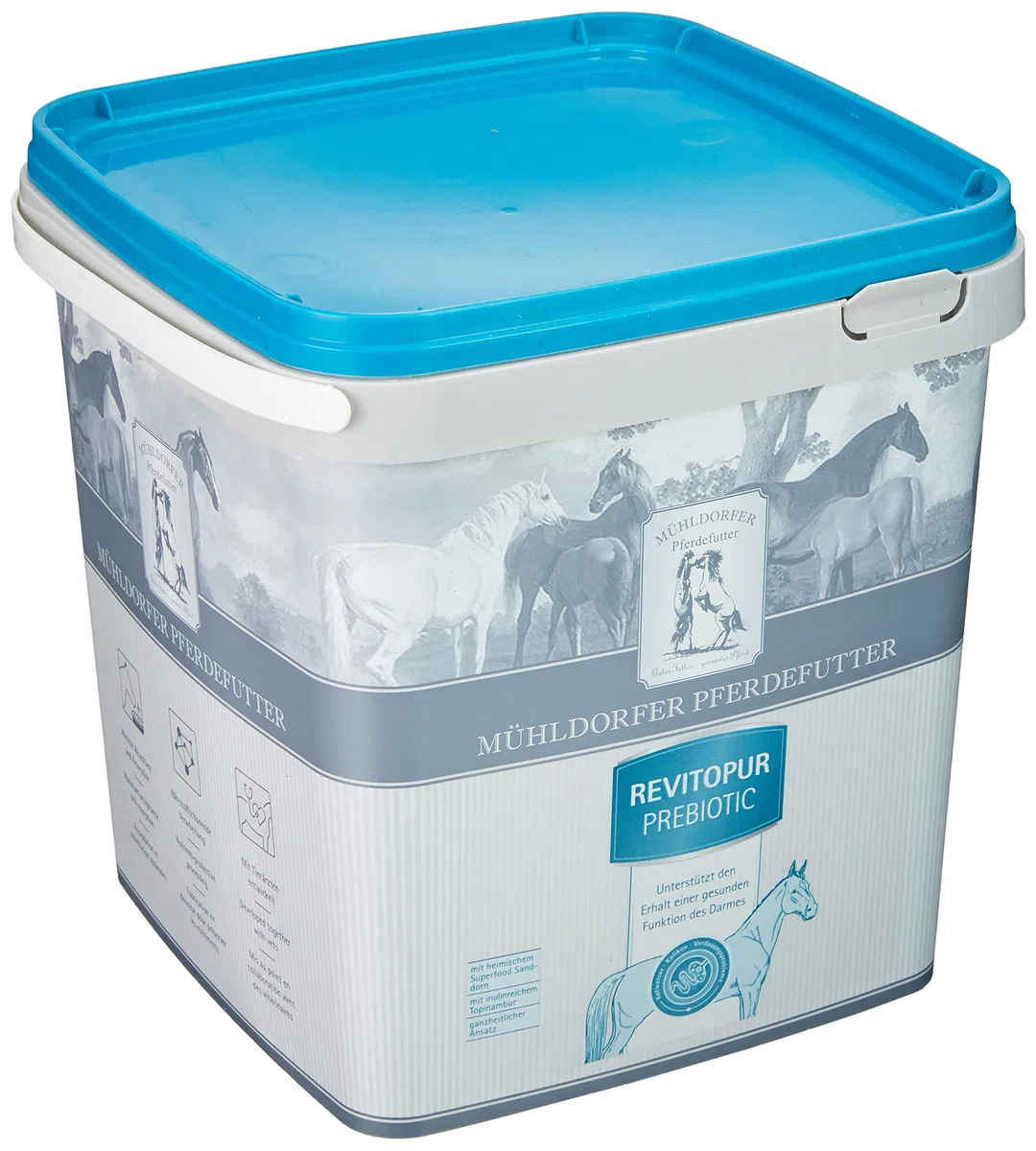 Mühldorfer Revitopur Prebiotic - Comida para Caballos (3 kg, Apoyo holístico para cólicos y heces de Agua), con superalimento y alcachofa de Jerusalén