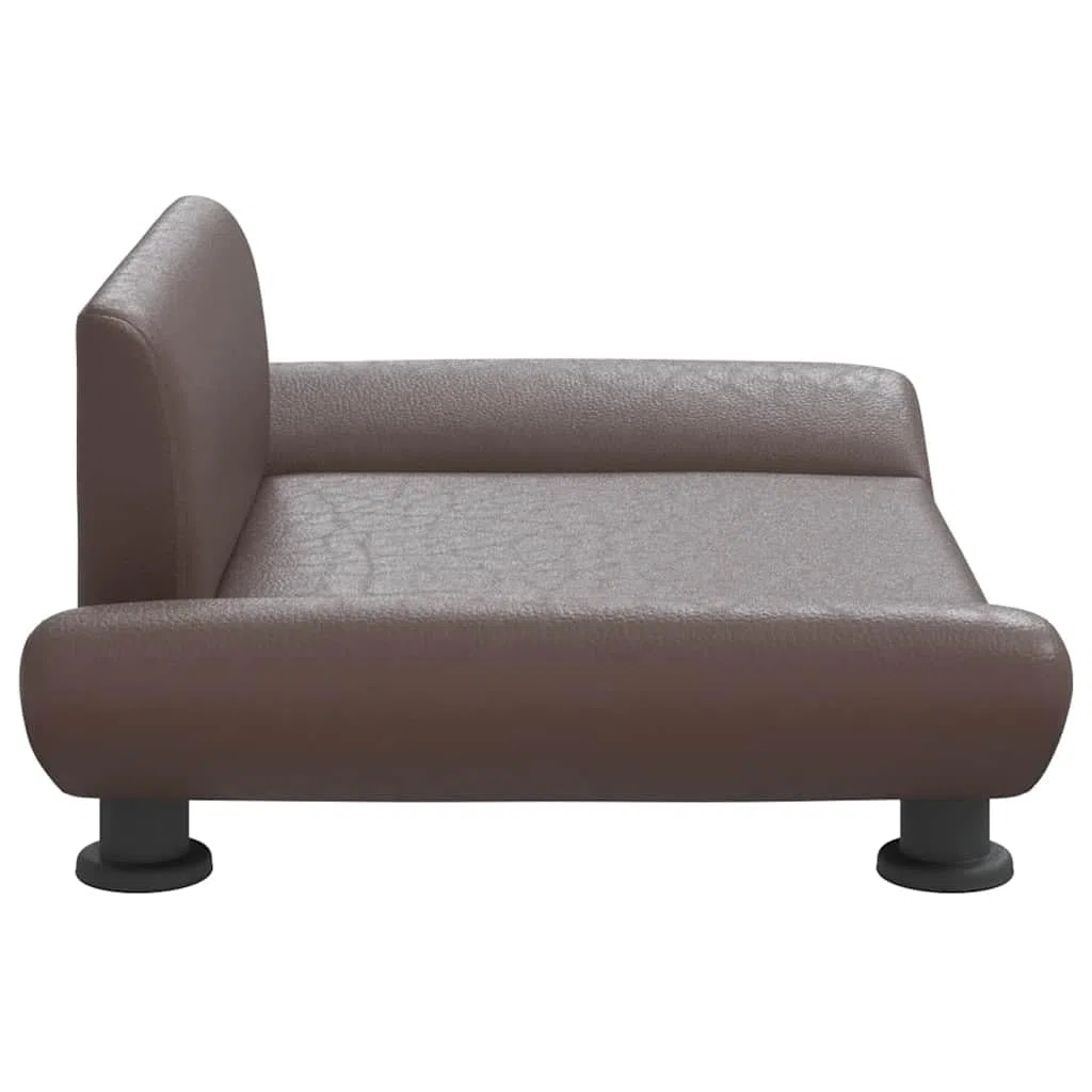 vidaXL Cama para Perros de Cuero sintético marrón 70x45x28 cm, sofá para Perros, Cama para Cachorros, Asiento para Perros, sofá para Mascota
