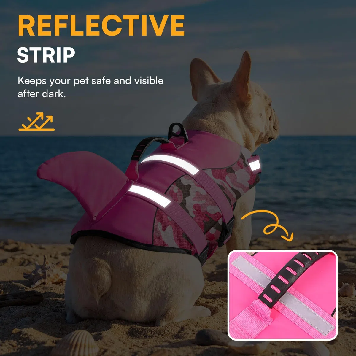 Queenmore Chaleco Salvavidas para Perro, Chaleco de Seguridad antidesgarro, Ajustable, con Alta flotabilidad y Mango de Rescate Duradero, para Perros pequeños, medianos y Grandes