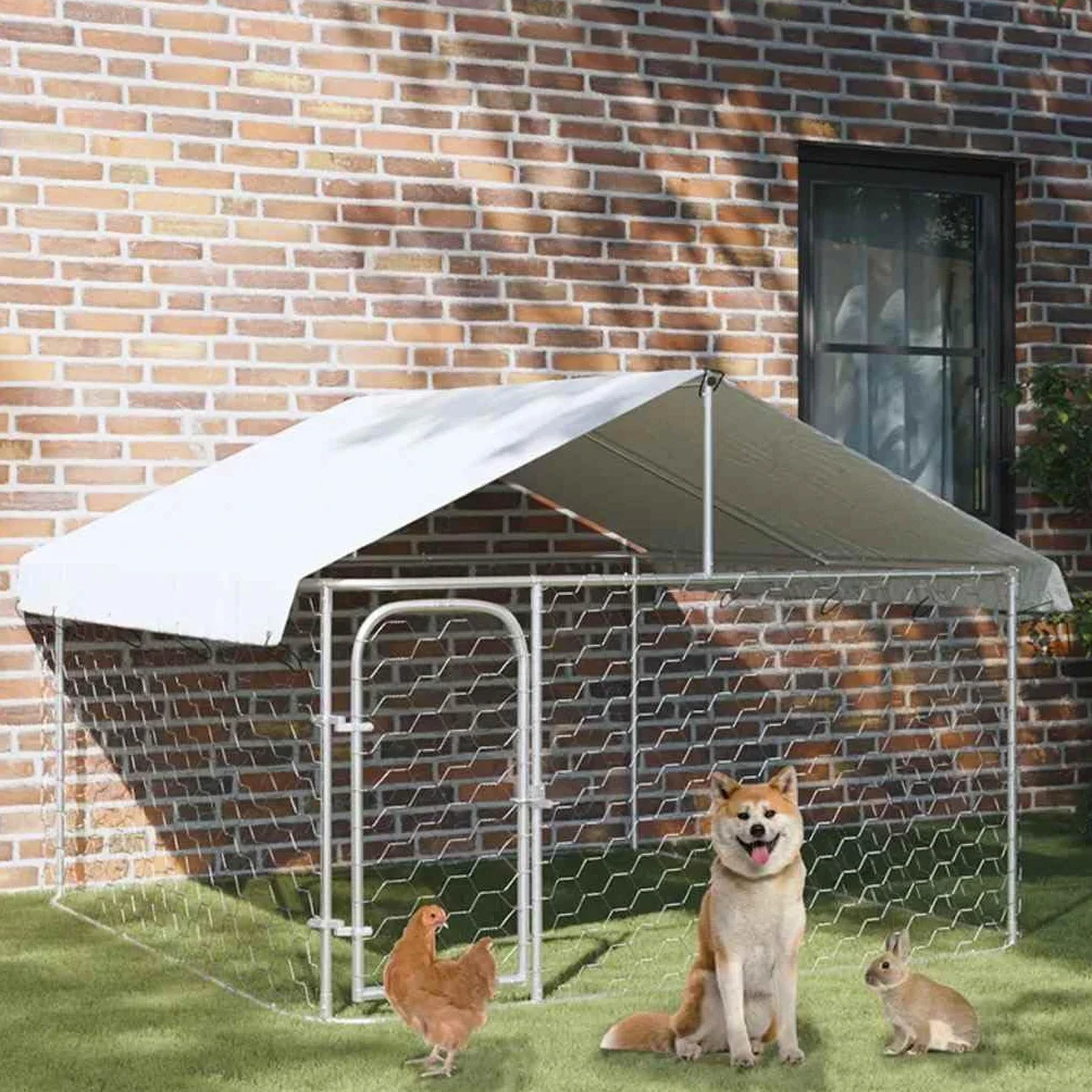 vidaXL Perrera de Exterior con Techo 200x200x150 cm Jaula Cachorro Mascota