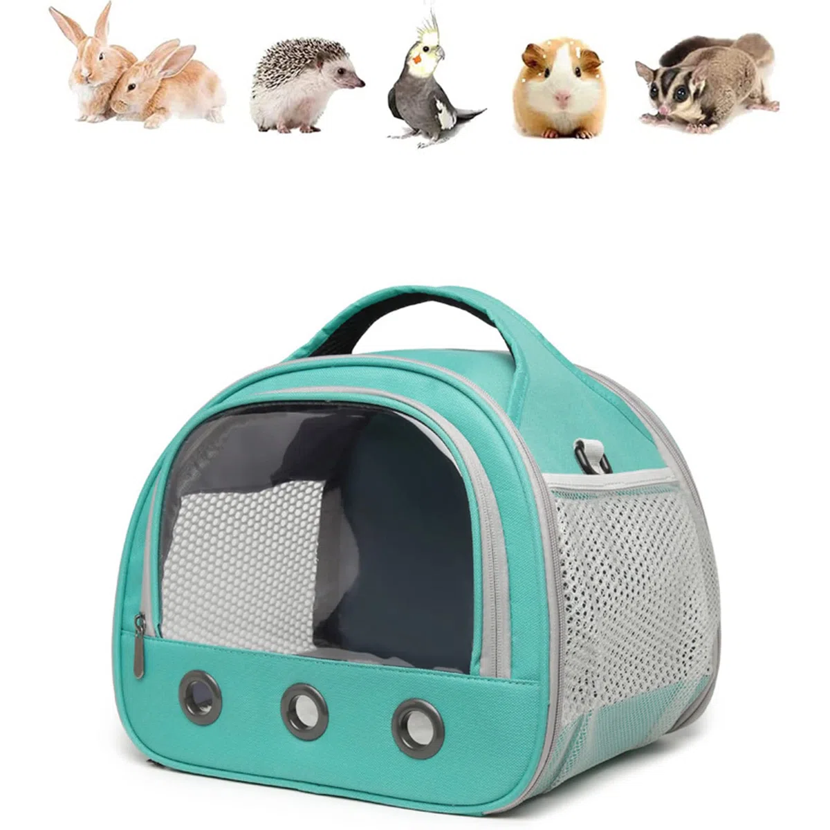 Bolsa para mascotas pequeñas, bolsa portátil para cobayas, bolsa transparente para el transporte de hámsteres, para pájaros, ratas, cobayas, ardillas