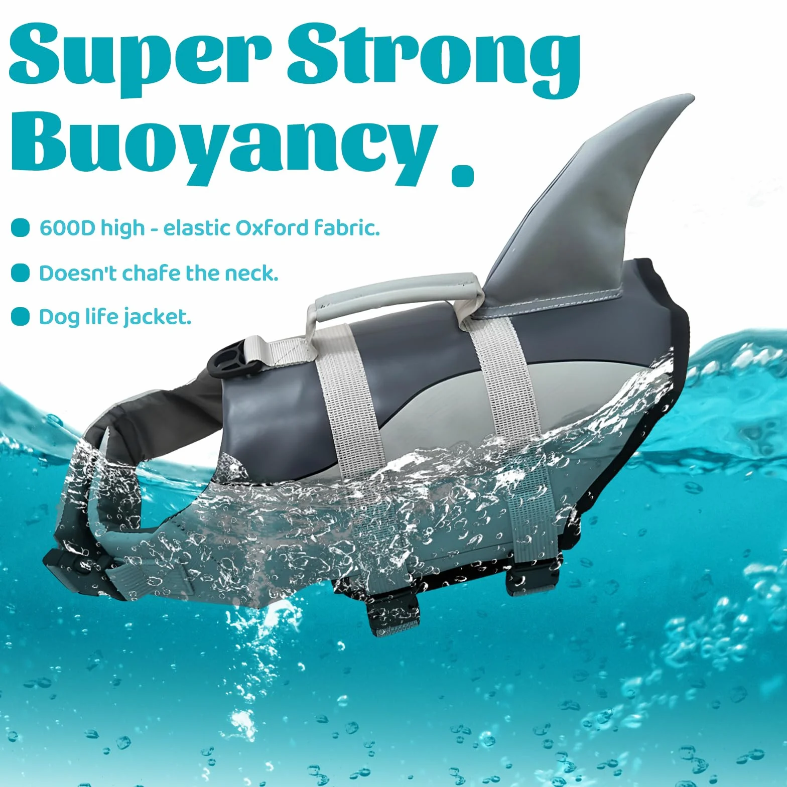 Chaleco Natación Perro, Chaleco Salvavidas Tiburones Alta Flotabilidad, Chaleco Perro Salvavidas con Asa, Chalecos Flotantes Ajustable Perros, Perros Seguridad Natación Ropa (Large)