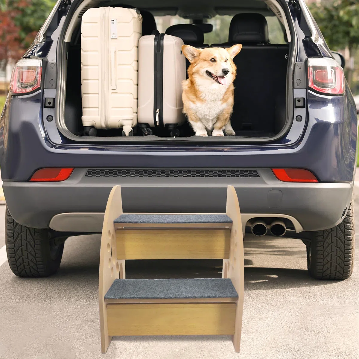Escalones para perros para cama, escaleras de madera para mascotas para sofá y cama, rampa para perros para acceso al sofá, escalones para mascotas para gatos y perros mayores