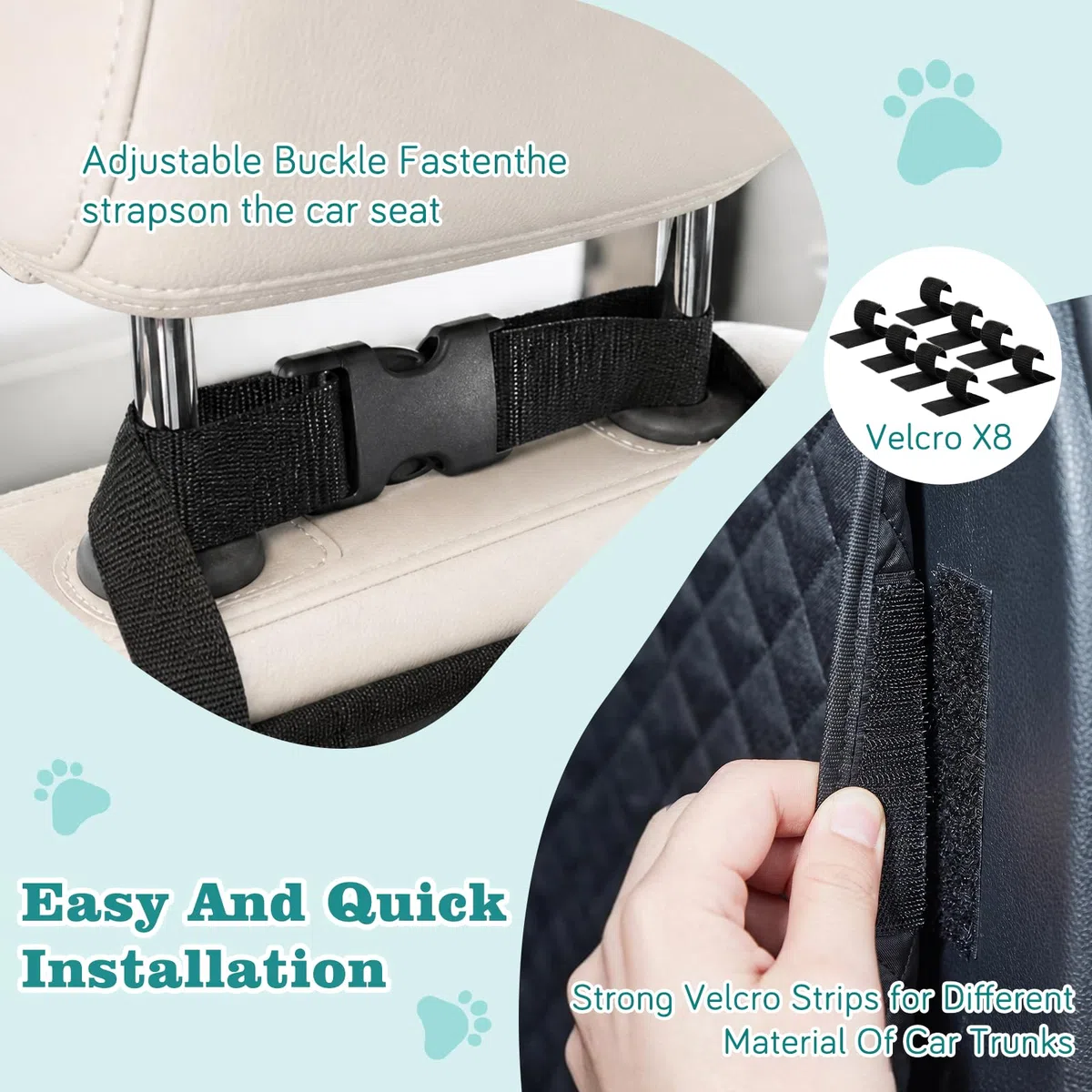 Protector Maletero Coche Perros, Funda Maletero Coche Perros Impermeable y Antideslizante, Cubre Maletero con Protector de Parachoques, Manta Perro Coche Maletero SUV Universal (185x105 cm)