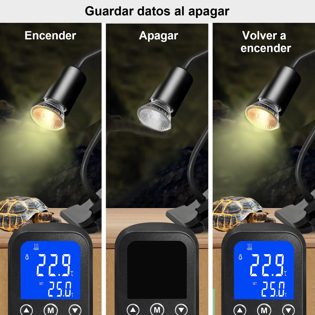 KETOTEK KT2100 Controlador PID Temperatura con Atenuación Termostato 2A 460W Sonda Impermeable para Terrario, Reptiles, Acuario, Lámpara Calor