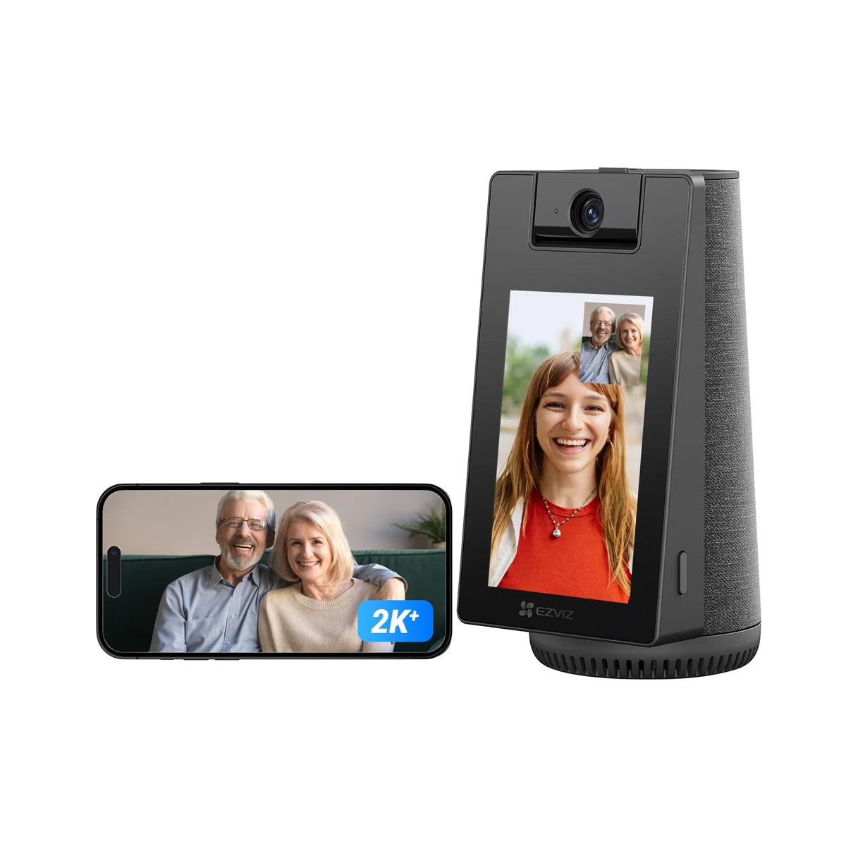 EZVIZ S10 Cámara Vigilancia WiFi Interior 2K+ 360°, Pantalla Táctil 4" con Videollamada, IA Detección Humana/Mascota/Llanto, Monitor Bebé/Ancianos, Álbum Digital y Altavoz Bluetooth,WiFi 6 2.4/5GHz