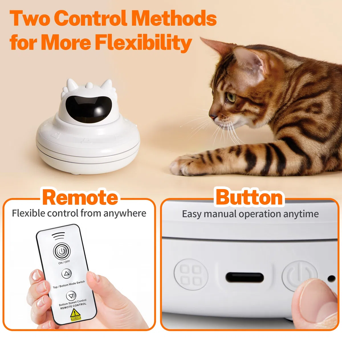 Toozey Juguete para Gatos, Juego Eléctrico de Escondite con 3 Plumas Intercambiables, Recargable, Juguete Inteligente de Autoentretenimiento con Control Remoto, Verde