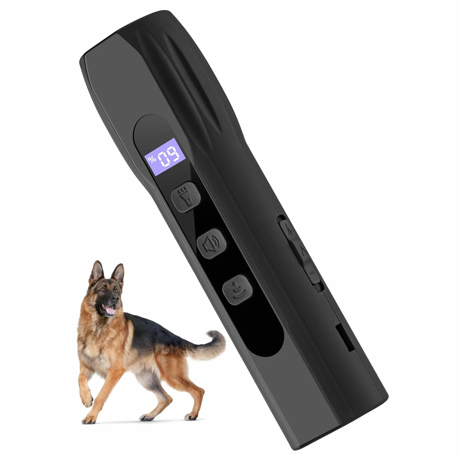 Ultrasónico Ahuyentador de Perros with LED Light Handheld Anti Barking Device Entrenamiento del Comportamiento 3 Frequencies Long Lasting Beeping Button for Perros Interior Exterior
