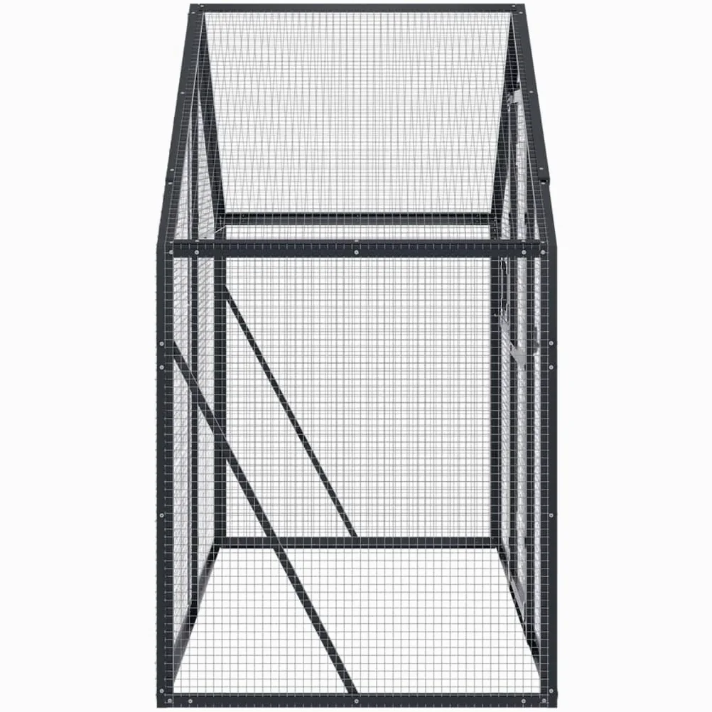 vidaXL Pajarera de Aluminio Gris Antracita 179x100x185 m, Jaula para pájaros, Jaula para periquitos, Jaula Grande para pájaros, casa para pájaros