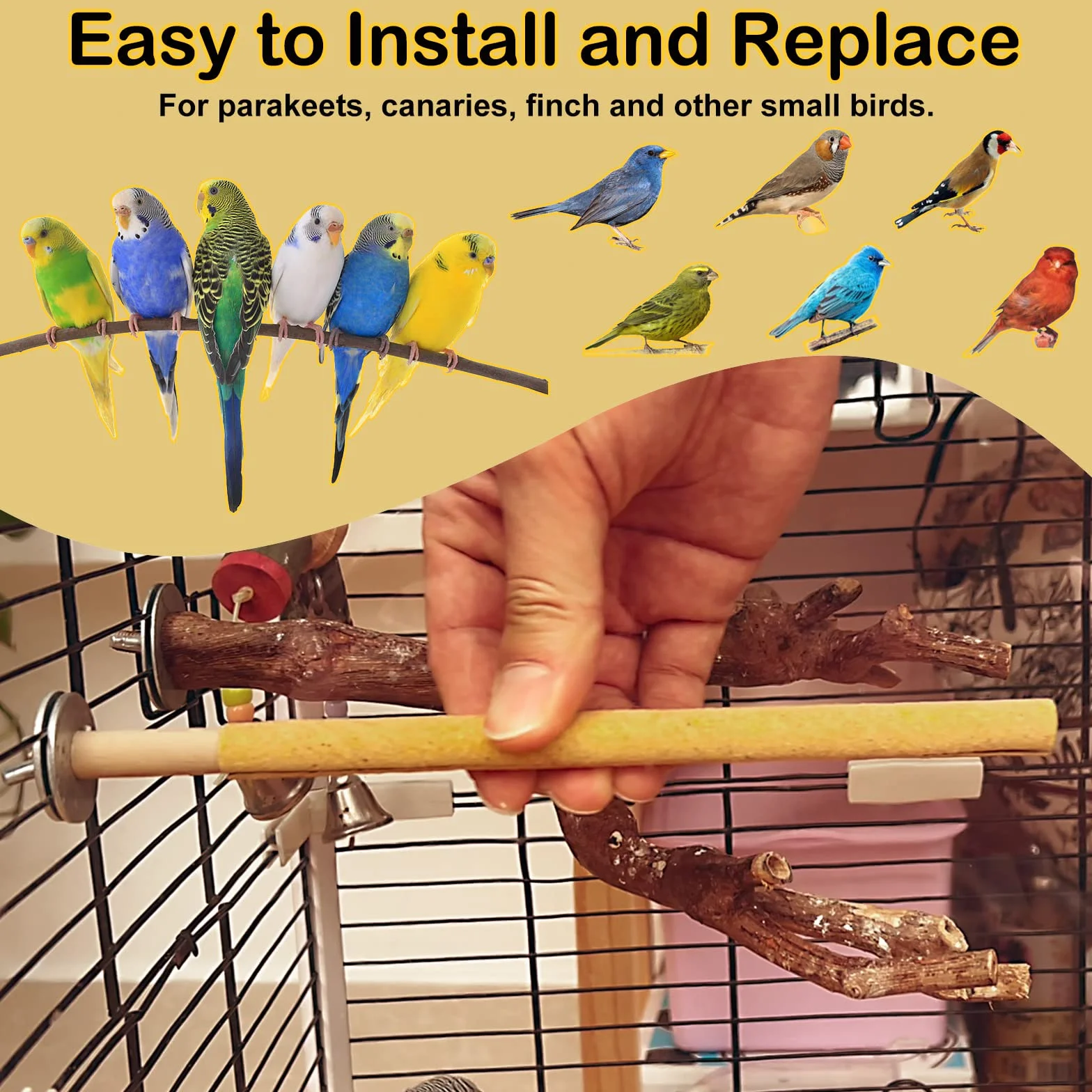S&X Paquete de 24 fundas para percas de arena para periquitos, canarios, pinzones y otros pájaros pequeños, fundas para percas de pájaros, papel de lija