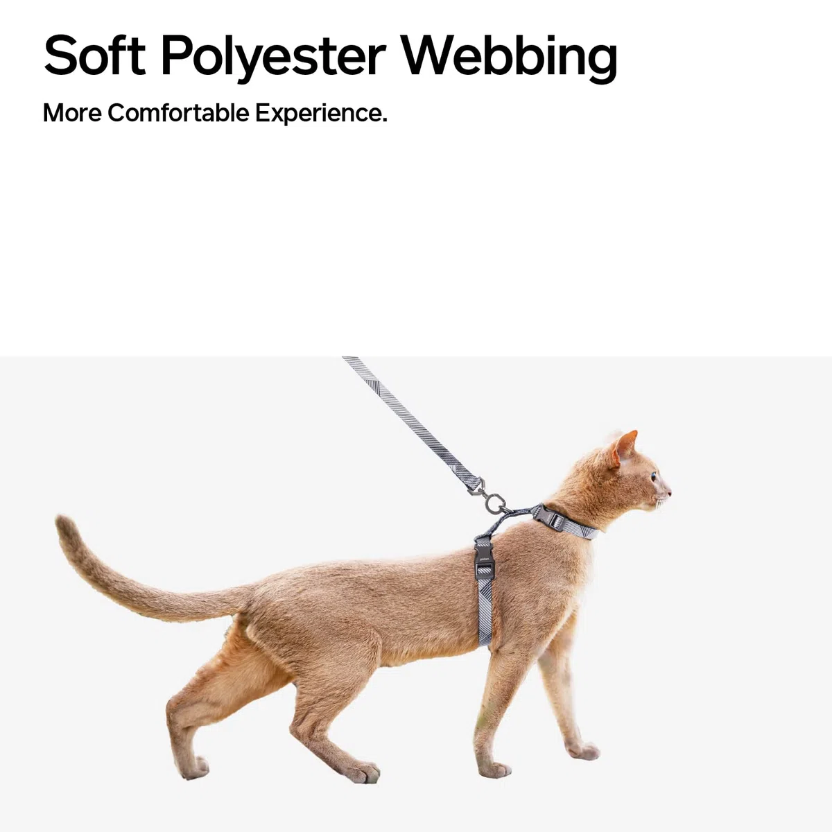 pidan Juego de arnés y correa para gatos, arnés ajustable a prueba de escape para gatos grandes y pequeños, arnés ligero y suave para caminar, para viajes, gris, contorno del cuello 7.8 pulgadas, 12.2