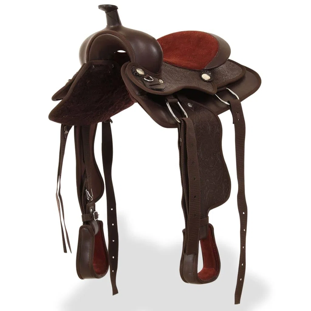 Genérico Montura Occidental, cabezada y Pechera Cuero Real 13" marrón Deportes, Actividades al Aire Libre, Equitación, Arreos para Caballos, Monturas Marrón 6,42 kg