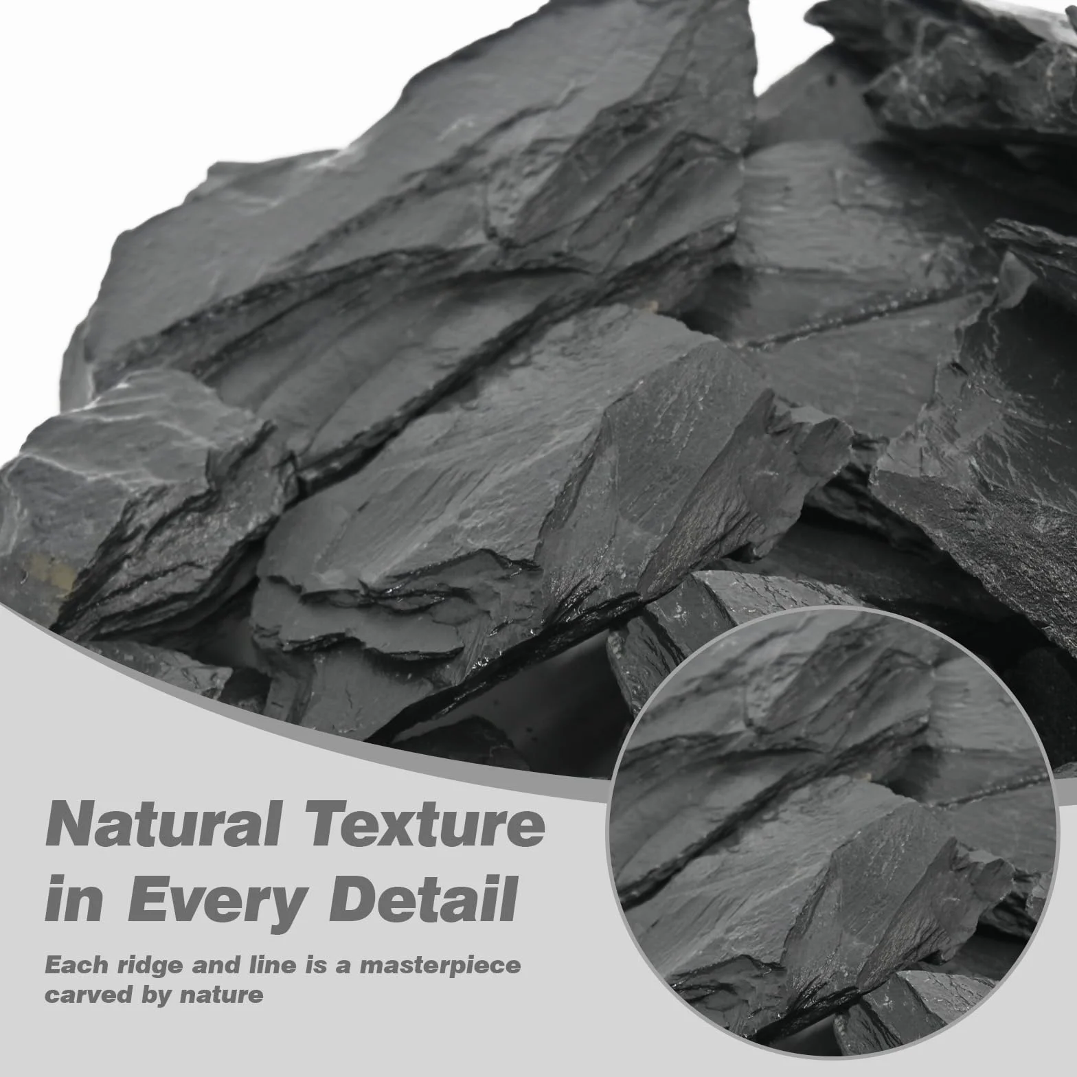 Unocho Piedras para Acuario 2,25kg Rocas de Pizarra Natural para paisajismo acuático Plataforma de Descanso para Reptiles terrarios vivarios paludarios bonsái y Jardines en Miniatura(5–10cm)