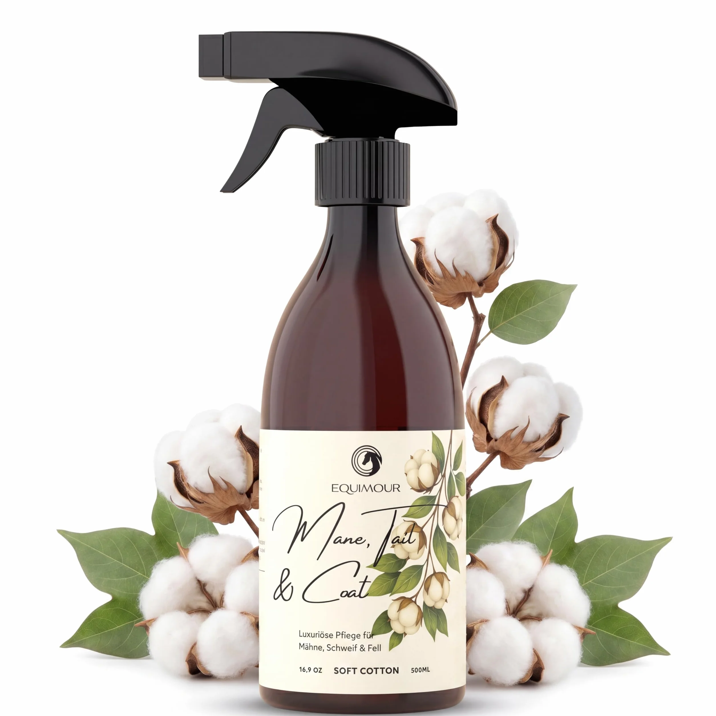 Espray para crines y cola para caballos, con aroma de algodón suave, facilita el peinado y el desenredado, aporta un brillo sedoso, fórmula de cuidado repelente al polvo, 500 ml