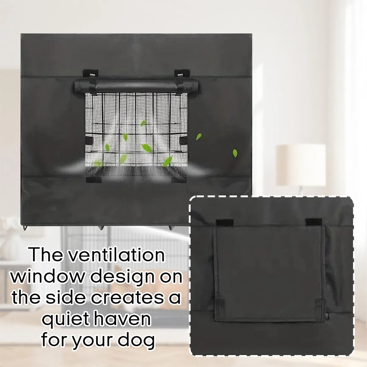 Funda resistente para jaula de perro de 36 pulgadas, impermeable y resistente al viento, cubierta cálida para jaula de perro Oxford con ventana de ventilación, fundas para jaula de mascotas