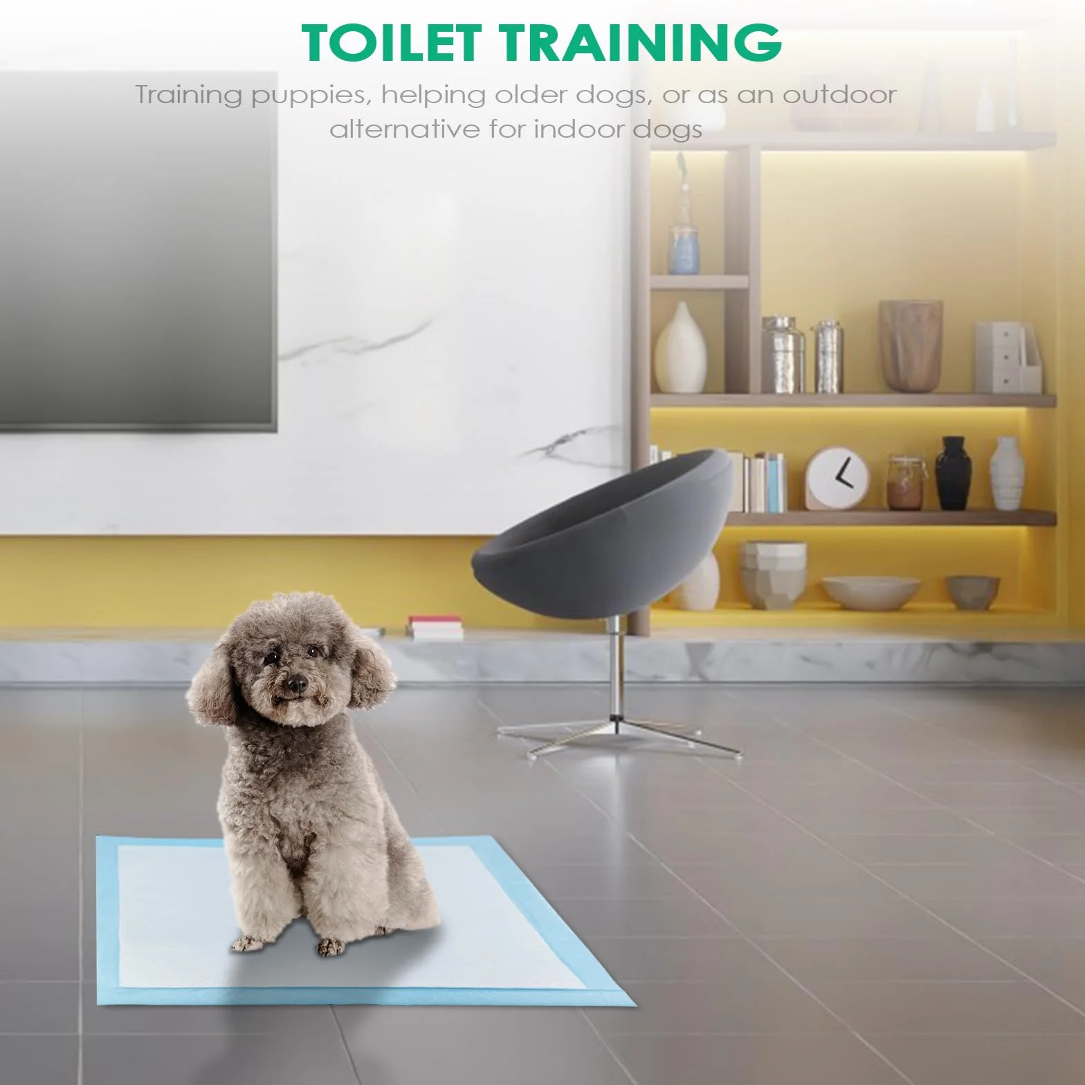 Fousenuk 100 Unidades Empapadores Perros 60X60cm, Almohadillas Perro para Puppy Pads en Casa, WC Perros Alfombrillas Higiénica Desechables para Mascotas, Superficie de Secado Rápido, Transpirables