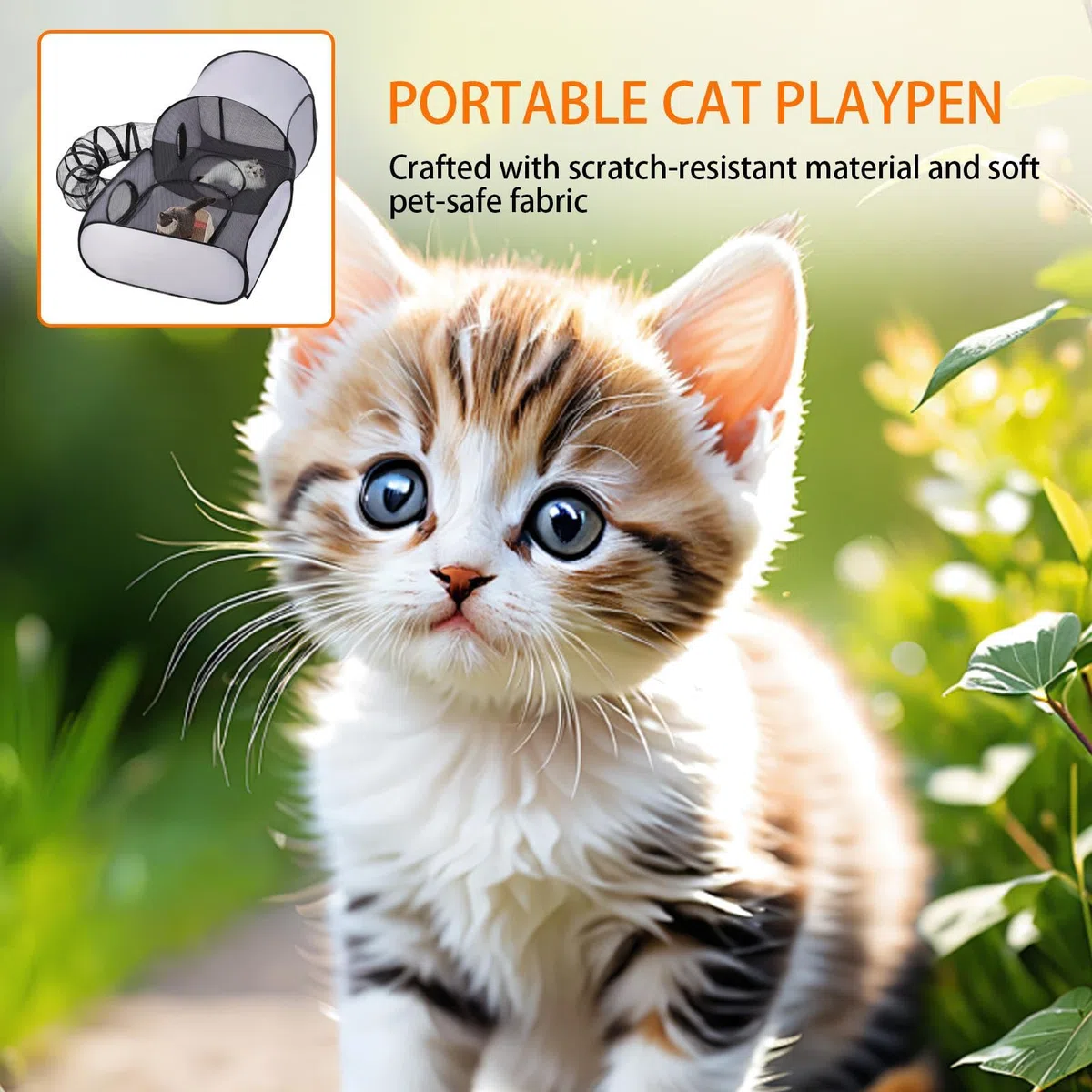 Corralito para gatos, túneles de recinto para gatos, juguetes interactivos plegables para casa, parque de juegos de ejercicio, bolígrafo portátil de viaje para mascotas, corral para perros, para
