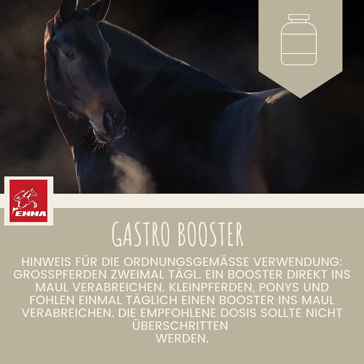 Caballo de refuerzo para el estómago, probióticos, levadura de cerveza, vitamina E, caballo, cultivos de levadura, microflora intestinal, tracto gastrointestinal, pasta de vitaminas I después de