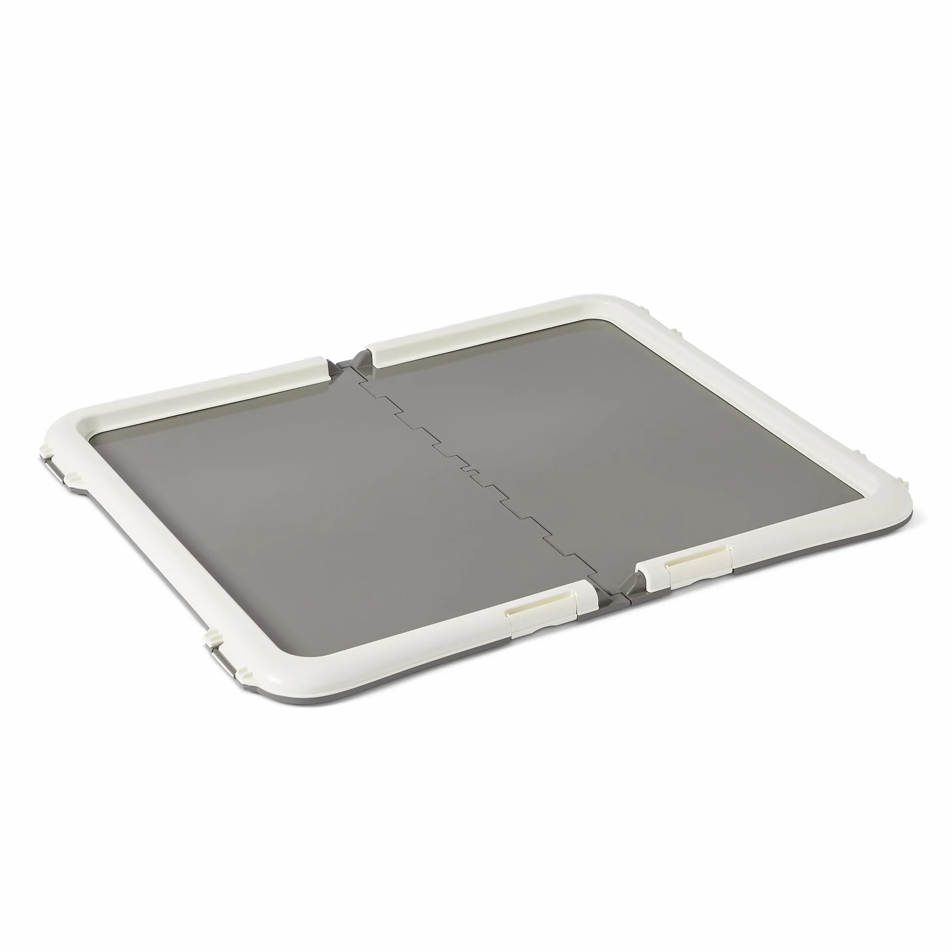 Amazon Basics: Soporte para empapadores de adiestramiento para Perros, Cierre Seguro, extragrueso y Antideslizante, plástico Reciclado, 71,1 x 86,4 cm, L, Blanco y Antracita