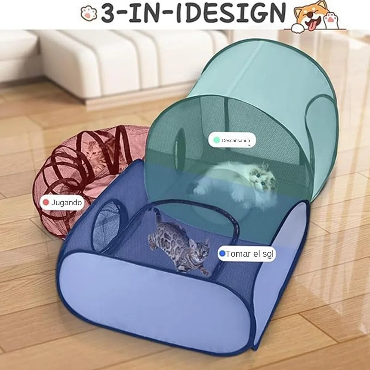 Corral para Gatos | Caseta Tienda y Corralito para Mascotas - Casa Plegable, Accesorios para Pequeñas Mascotas En Hogar, Camping Y Viajes