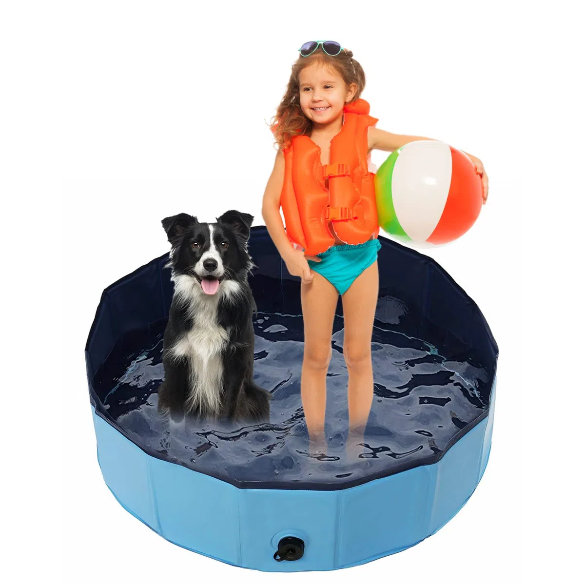 Jsdoin,Piscina plegable para perros, piscina portátil para niños, piscina de baño para mascotas, bañera para perros y gatos para jardín, patio y baño (80x20 cm)