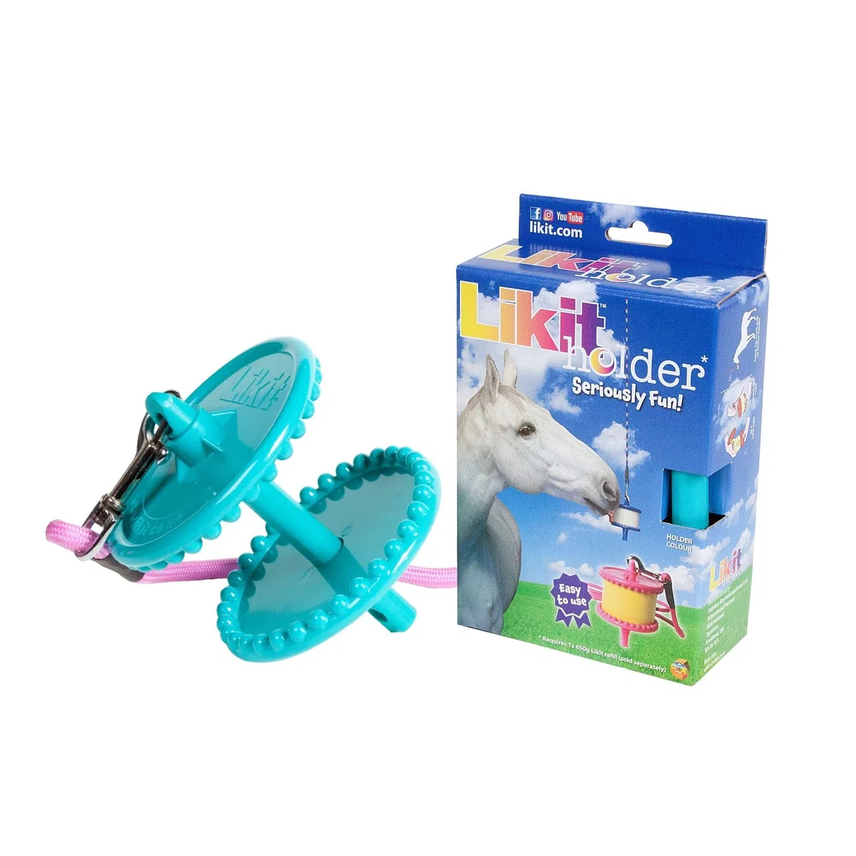 Likit Holder Aqua | Juguete Estable para Caballos, Use golosinas para Caballos | Ayuda al aburrimiento del Caballo | Aqua