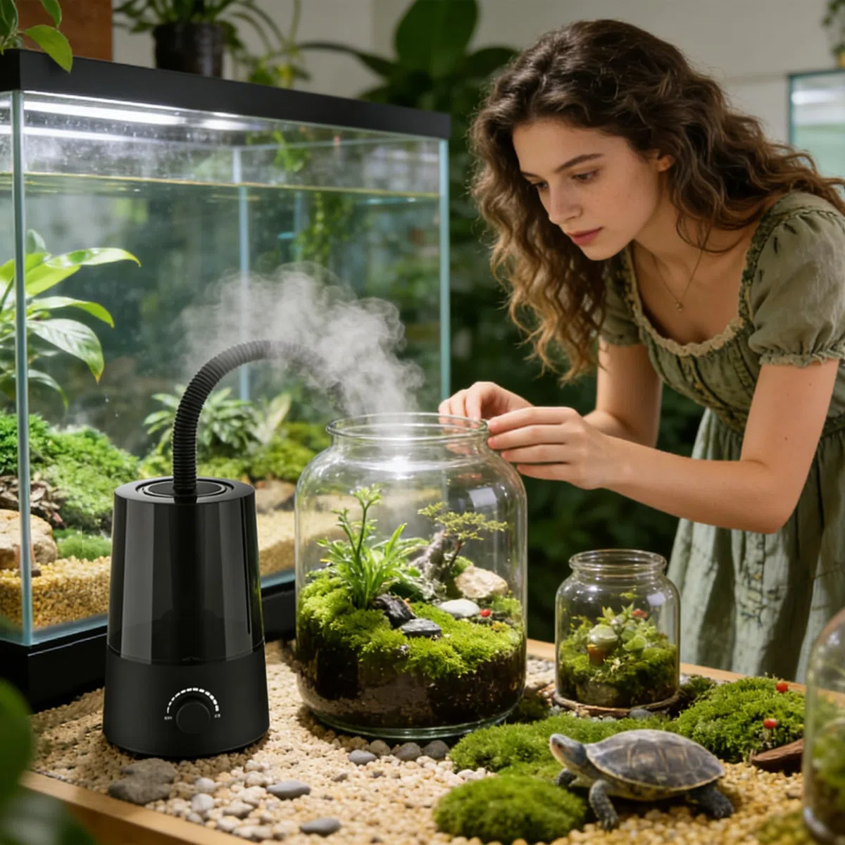 Genérico Humidificador para Terrario de Reptiles,Mister de 2.5L con Apagado Automático | Vaporizador y Pulverizador para Tortugas | para Terrario, Camaleón, Anfibios, Tortuga, Serpiente, Rana,