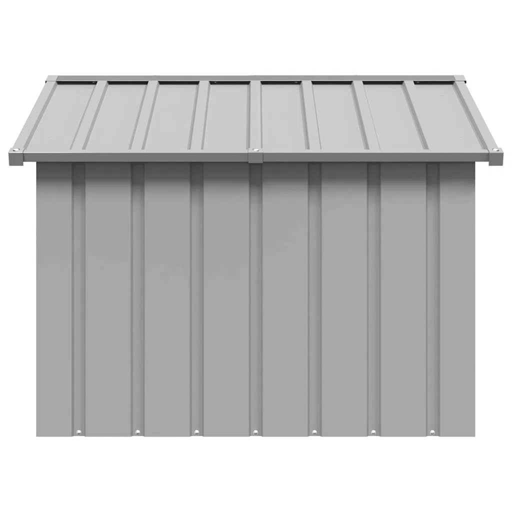 Refined Casa para Perros Acero galvanizado Gris 116,5x153x81,5 cm