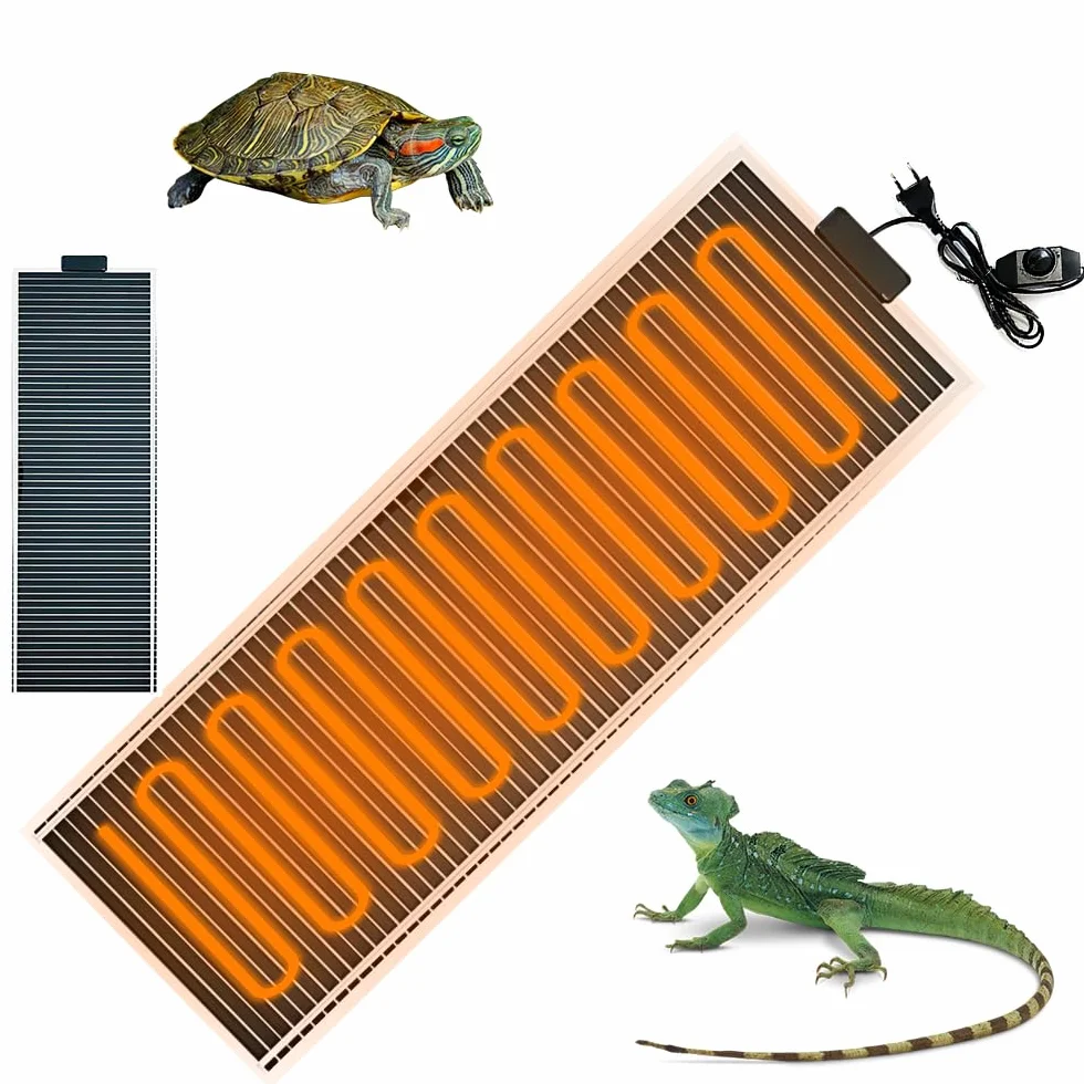 Manta Calefactora para Reptiles 45W, 80 × 28cm Manta Termica Reptiles, Calentador Ajustable para Reptile con Control de Temperatura, para Reptiles Tortugas Serpientes Lagarto Geco Anfibios