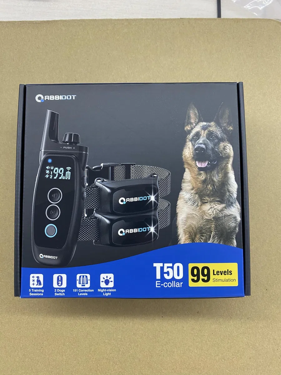 ABBIDOT - Collar de entrenamiento para perro, luz nocturna, bloqueo de seguridad mejorado, 151 niveles de 4 modos de entrenamiento, recargable collar eléctrico para perros pequeños y grandes