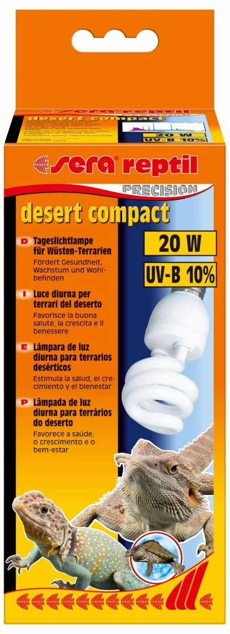 sera reptil desert compact 20W - Iluminación para terrarios del desierto, color blanco