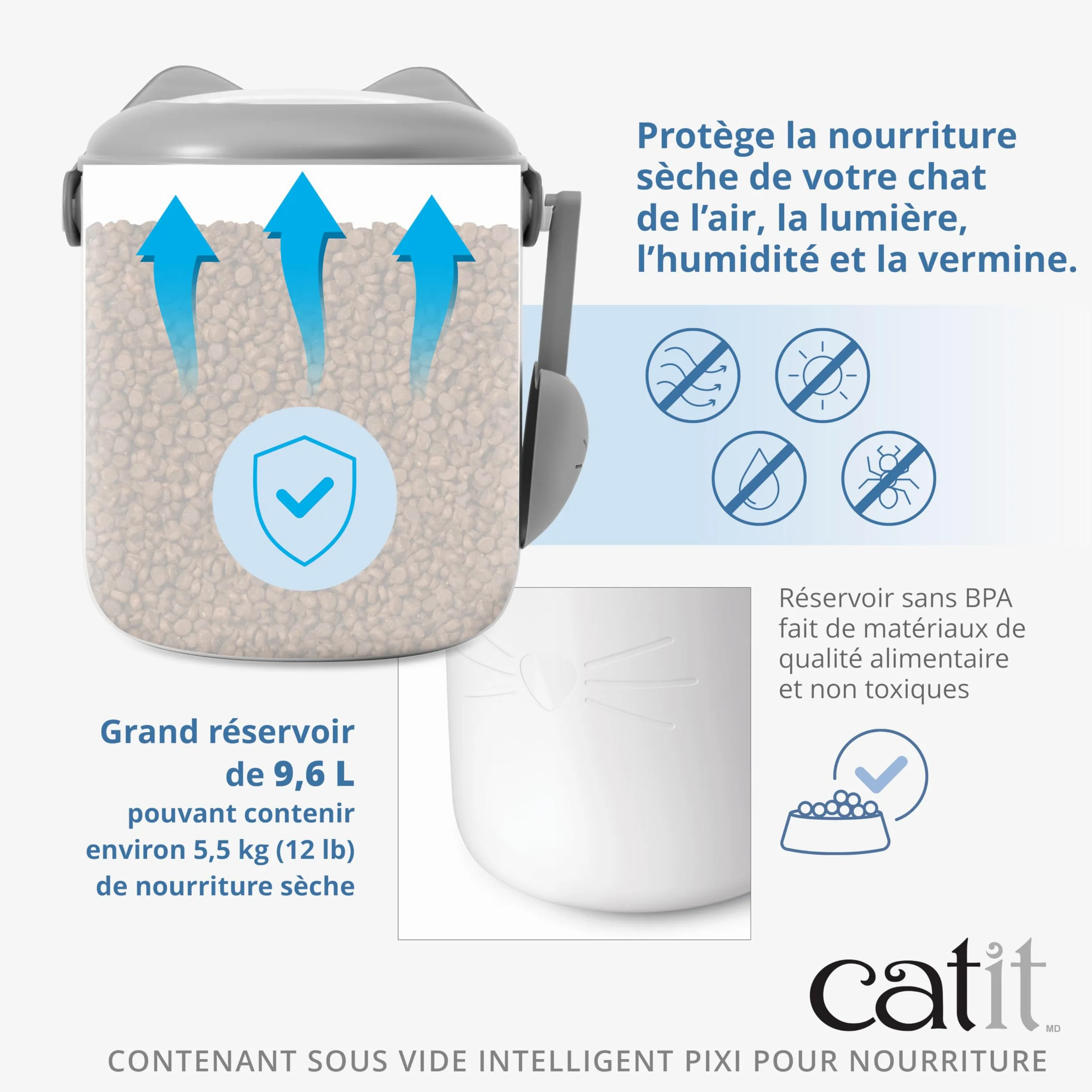 Catit Contenedor de pienso para gato al Vacío PIXI