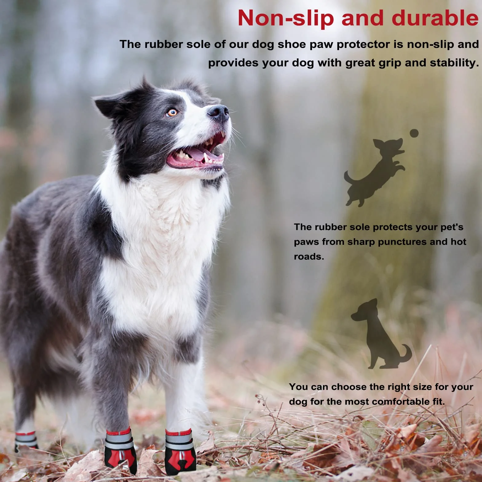 Zapatos para perro, botas impermeables para patas lesionadas, juego de 4 botas impermeables para perro con correas reflectantes ajustables y suela antideslizante para perros pequeños, medianos