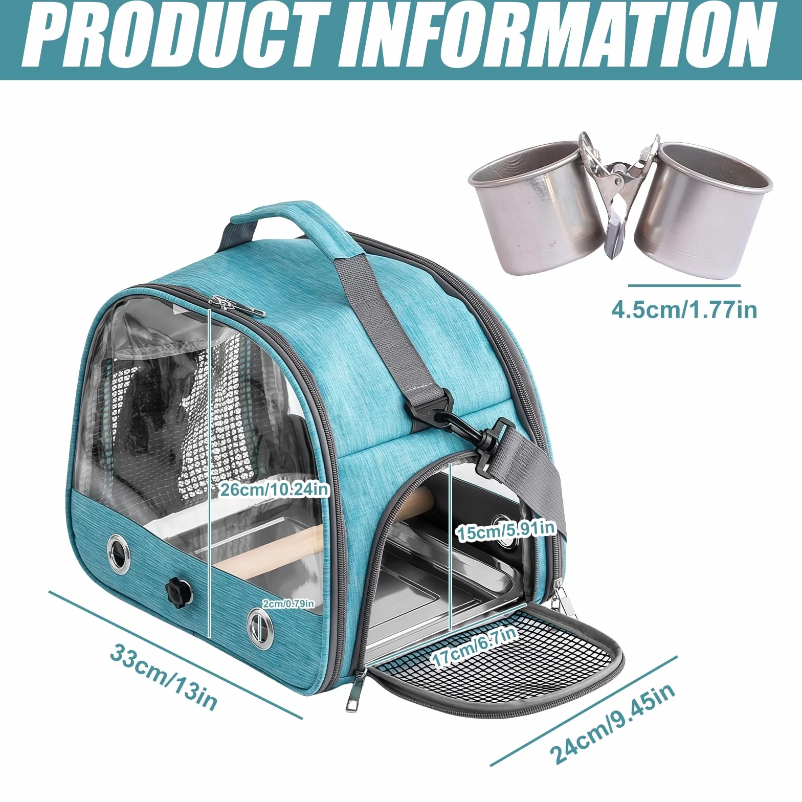Transportbox Transportbox Transportbehälter für Vögel: Rucksack für Vögel mit Sitzstange und Edelstahl Bank, leichte Atmungsaktiver Transportbox, Haustier Reisekäfig für Papagayeiche Periquitos